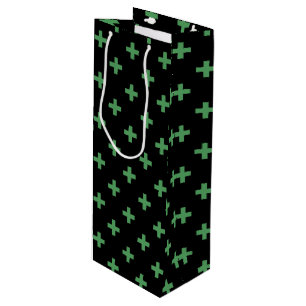 Sacola Para Vinho A polca verde cruza a preto