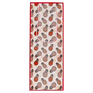 Sacola Para Vinho Abacaxi bonito com fundo vermelho
