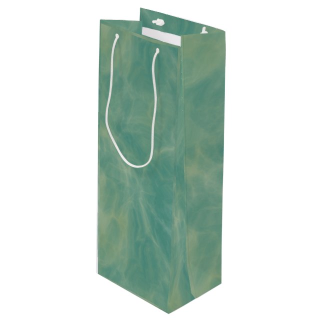 Sacola Para Vinho abstrato de mármore verde (Frente inclinada)