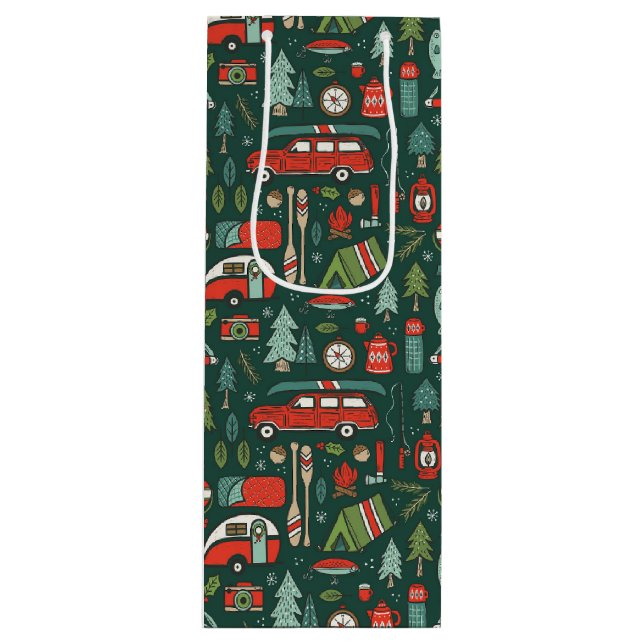 Sacola Para Vinho Acampamento de Natal Russo (Frente)