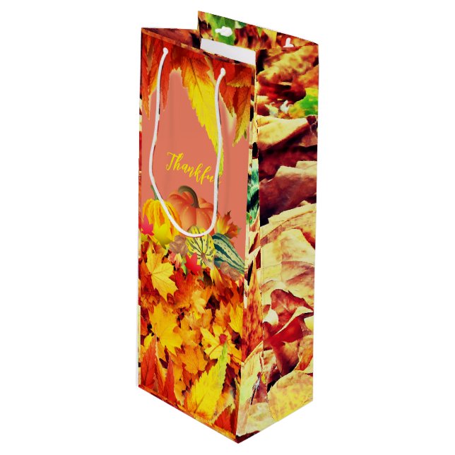 Sacola Para Vinho Ação de Graças do Autumn Wine (Frente inclinada)