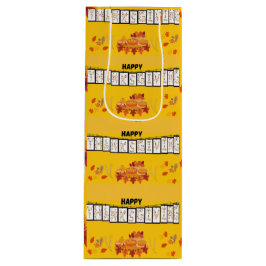 Sacola Para Vinho Ação de Graças - Saco de Papel Amarelo