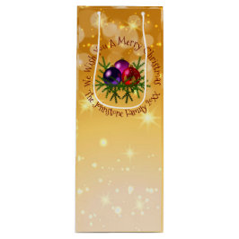 Sacola Para Vinho Adicione um nome correspondente ao Natal no Dourad