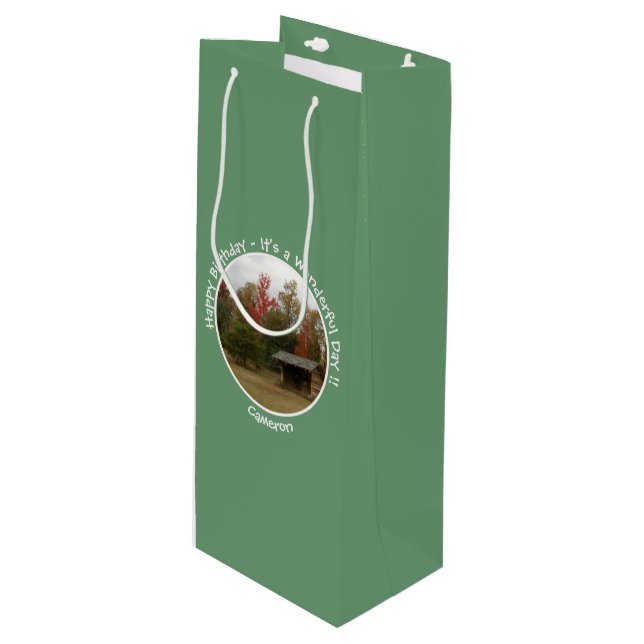 Sacola Para Vinho Adirondack Lean-to em Itens de Festa de aniversári (Frente inclinada)