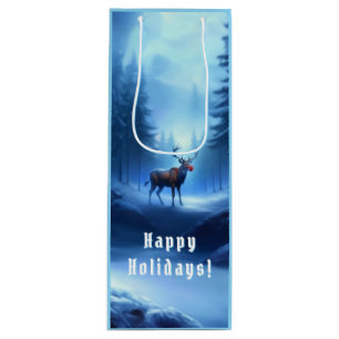 Sacola Para Vinho Adorable Reindeer Winter Wonderland Holiday