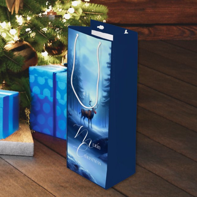 Sacola Para Vinho Adorável e Editável Wonderland de inverno (Criador carregado)