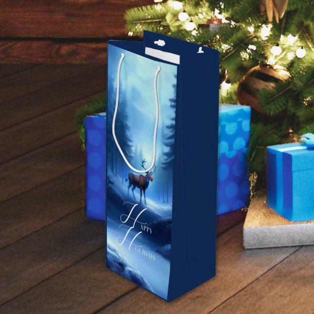 Sacola Para Vinho Adorável Inverno Editável Maravilhas das Férias (Criador carregado)