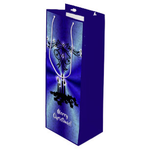Sacola Para Vinho Advento, Artdeco de Natal no Arco Verde Azul