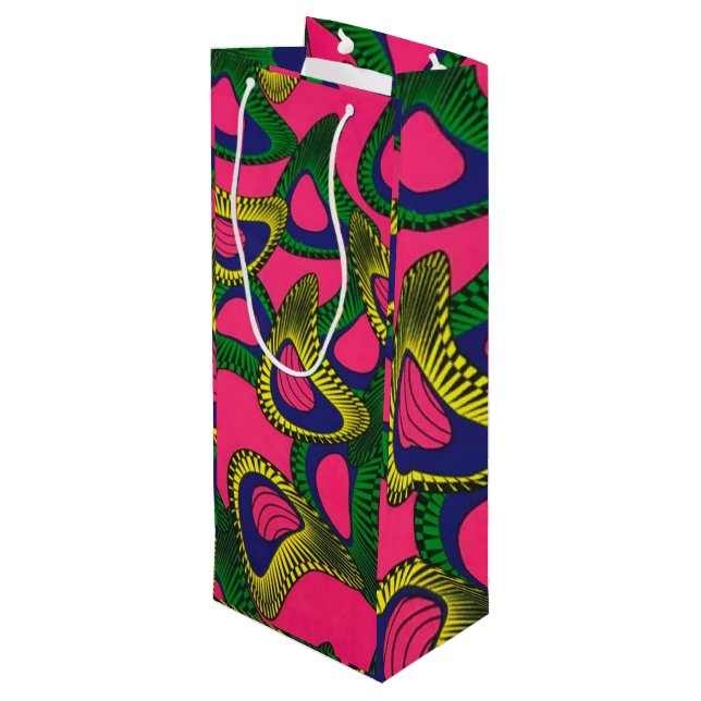 Sacola Para Vinho African Print Wine Gift Bag (Verso inclinado)