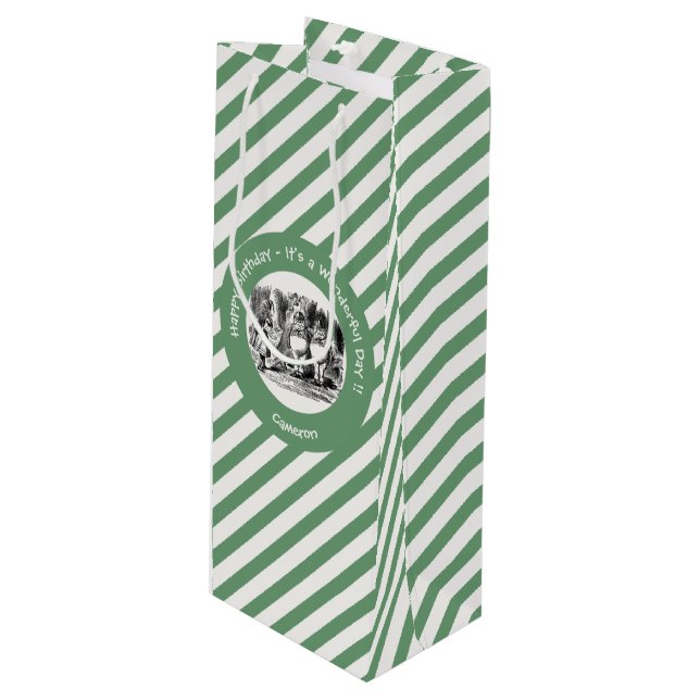 Sacola Para Vinho Alice no País das Maravilhas (Frente inclinada)