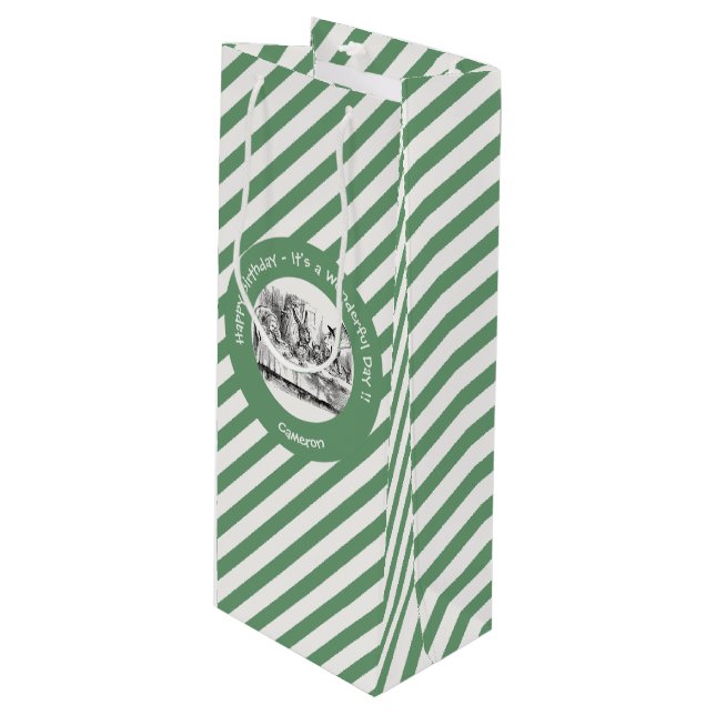 Sacola Para Vinho Alice no Partido das Maravilhas - Festa do Chá de  (Frente inclinada)