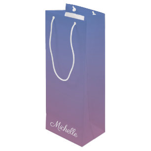 Sacola Para Vinho Ambre verde-rosa claro e azul