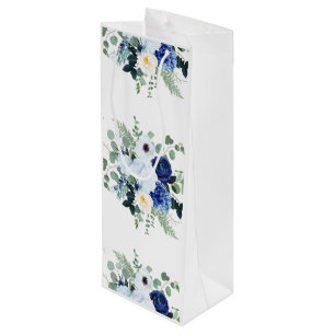 Sacola Para Vinho Anemone Hydrangea Rosa White background