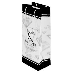 Sacola Para Vinho Aniversário de Casamento de Diamante 60º e 75º ani