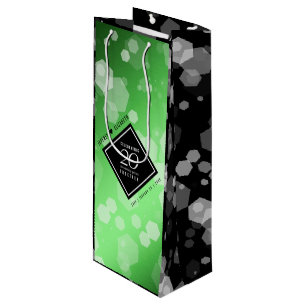 Sacola Para Vinho Aniversário de Casamento Elegante 20 Emerald