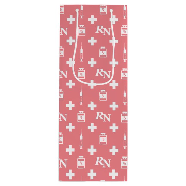 Sacola Para Vinho aniversário de enfermeira registrado (Frente)