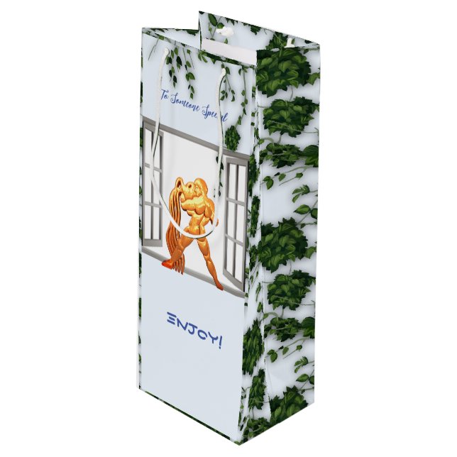 Sacola Para Vinho Aquarius Birthday (Frente inclinada)