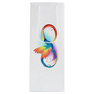 Sacola Para Vinho Arco-íris Hummingbird com símbolo Infinito