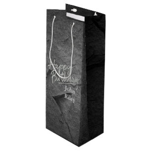 Sacola Para Vinho ardósia de pedra preta