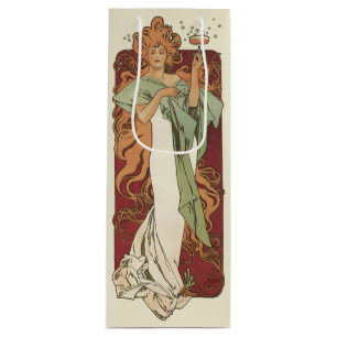 Sacola Para Vinho Arte Nova Antiga, Champanhe por Alphonse Mucha