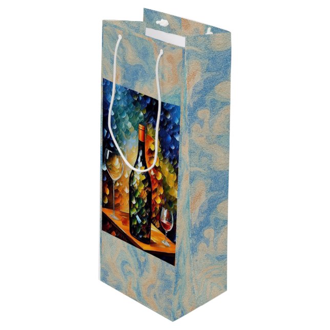 Sacola Para Vinho Artistic Wine Gift Bag – City Night Design (Frente inclinada)