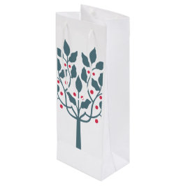 Sacola Para Vinho árvore de frutos vermelhos e verdes