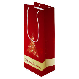 Sacola Para Vinho Árvore de Natal Elegante brilhante