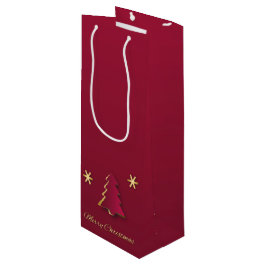 Sacola Para Vinho Árvore de Natal vermelha Dourado elegante elegante