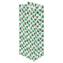 Sacola Para Vinho Árvores de Natal Decoradas