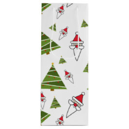 Sacola Para Vinho Árvores de Natal e Papai Noel