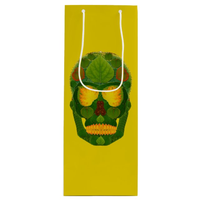 Sacola Para Vinho Aspen Leaf Skull 9 (Frente)