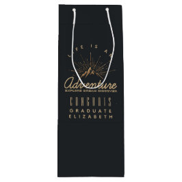 Sacola Para Vinho Aventura na Montanha Rústica Parabéns Graduado