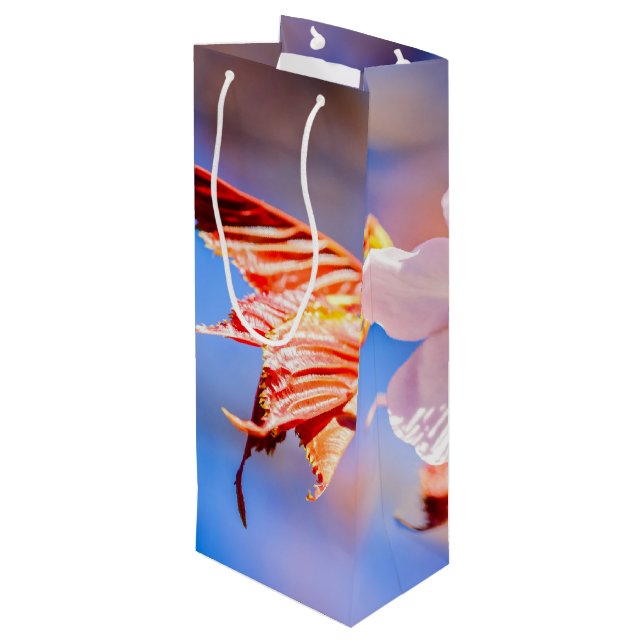 Sacola Para Vinho Azul-céu cor-de-rosa Sakura (Verso inclinado)