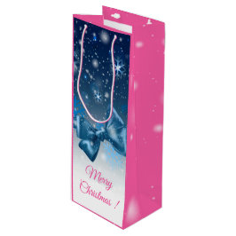 Sacola Para Vinho Azul de inverno