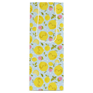 Sacola Para Vinho Azul-limão de morango