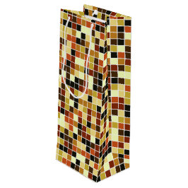 Sacola Para Vinho Azulejos de Piscina, Azulejos Mosaico Marrom, Padr