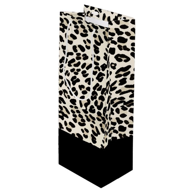 Sacola Para Vinho Bag Personalizável de Presente de Impressão Leopar (Frente inclinada)