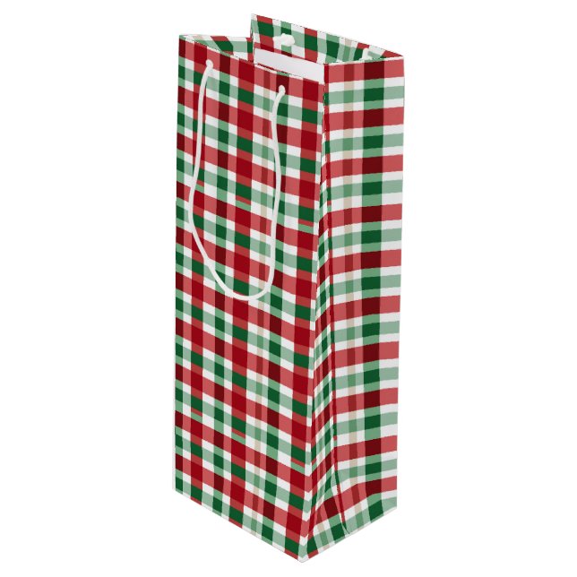 Sacola Para Vinho Bandas Vermelhas e Verdes (Frente inclinada)