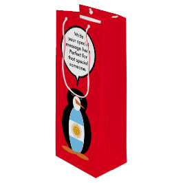 Sacola Para Vinho Bandeira argentina falando Sra. Penguin