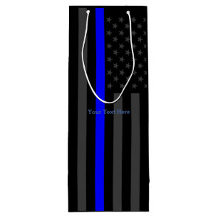 Sacola Para Vinho Bandeira cinzenta personalizada de Blue Line E.U.
