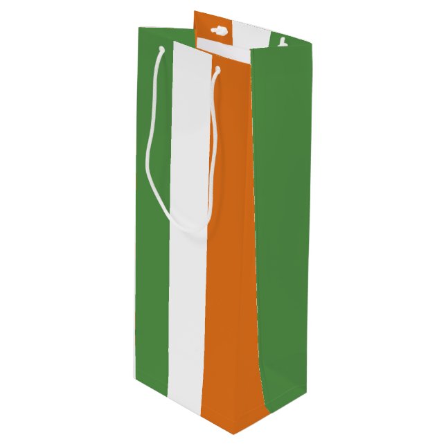 Sacola Para Vinho Bandeira da Irlanda (Frente inclinada)