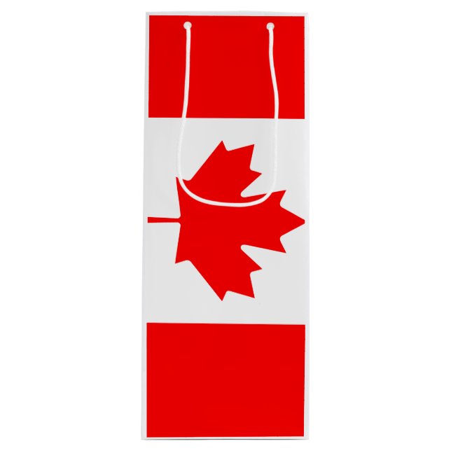 Sacola Para Vinho Bandeira de Canadá (Frente)