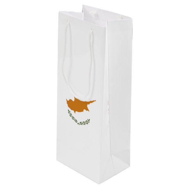 Sacola Para Vinho Bandeira de Chipre (Frente inclinada)