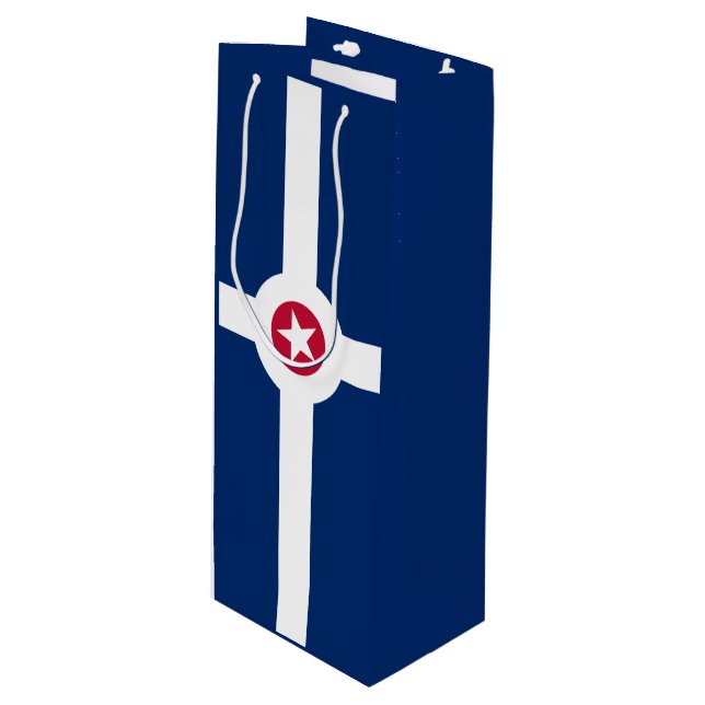 Sacola Para Vinho Bandeira de Indianápolis, Indiana Wine Gift Bag (Frente inclinada)