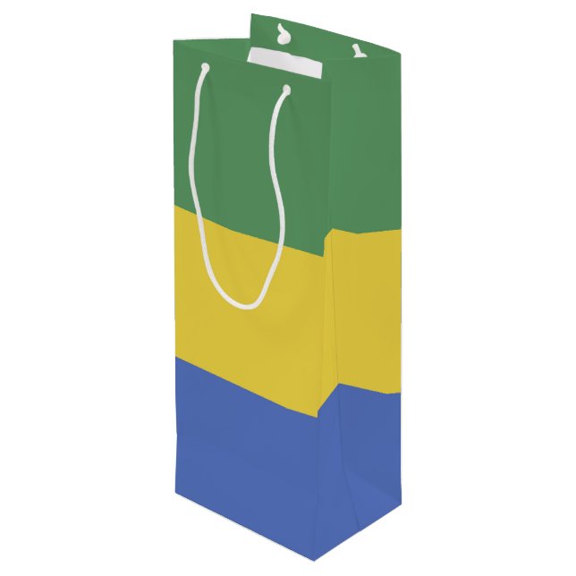 Sacola Para Vinho Bandeira do Gabão (Verso inclinado)