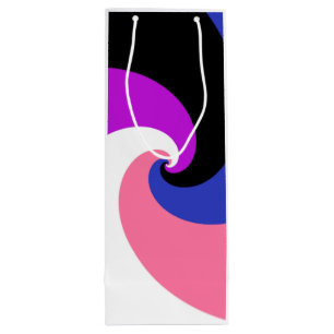 Sacola Para Vinho Bandeira do Orgulho Genderfluid Abstrata Espiral B