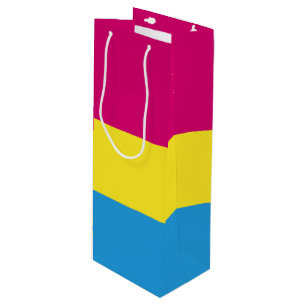 Sacola Para Vinho bandeira do orgulho pansexual SlipperyJoe rosa âmb