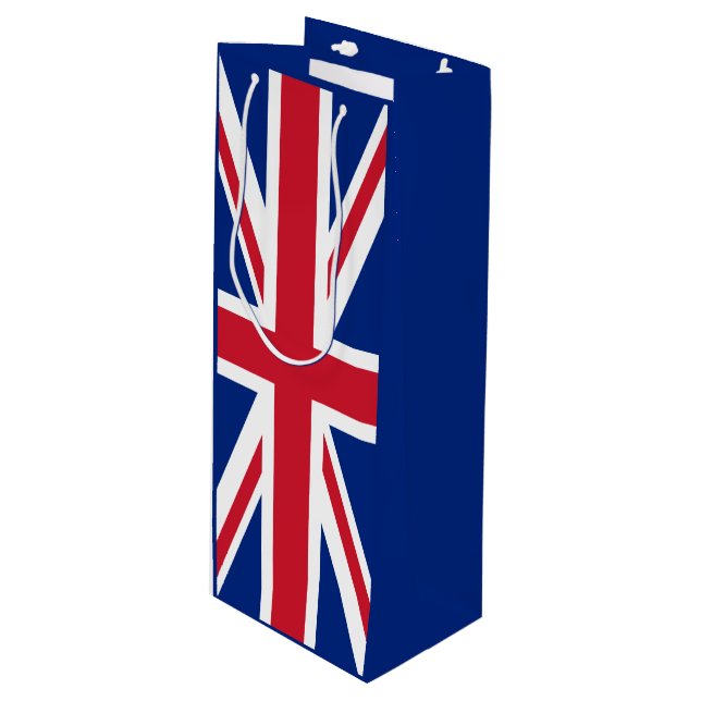 Sacola Para Vinho Bandeira do Reino Unido (Frente inclinada)