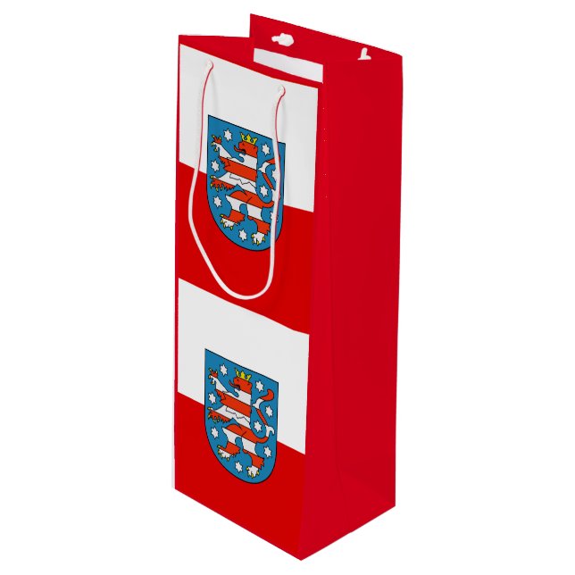 Sacola Para Vinho Bandeira do vinho da Turíngia (Frente inclinada)