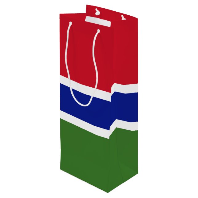 Sacola Para Vinho Bandeira Gâmbia (Verso inclinado)